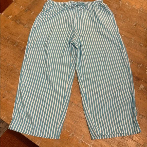 Ralph Lauren Aqua and White Striped Pajama Set - Picture 9 of 15